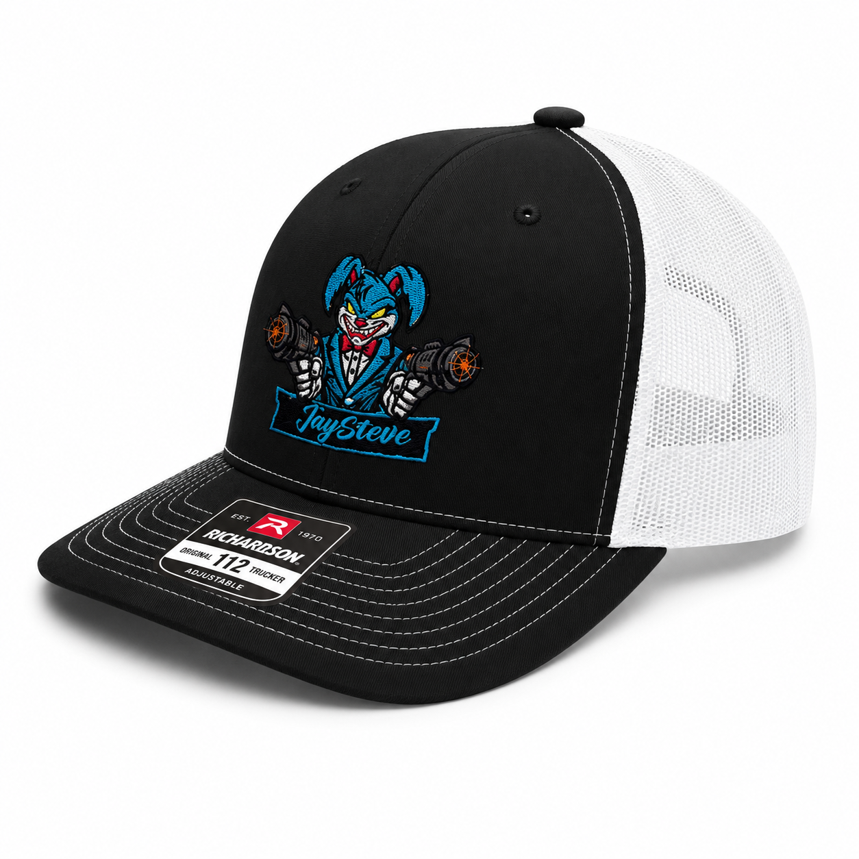 JaySteve “Deadshot Bunny” Trucker Hat – Black/White Edition