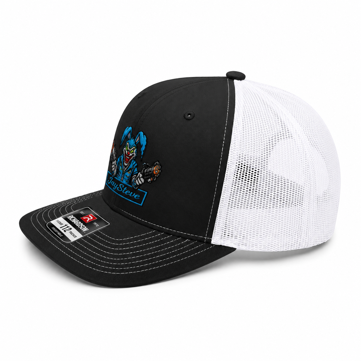 JaySteve “Deadshot Bunny” Trucker Hat – Black/White Edition