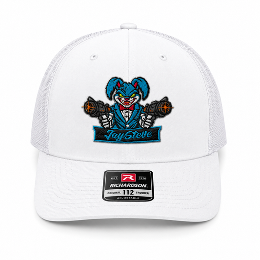 JaySteve “Deadshot Bunny” Trucker Hat – Icy White Edition