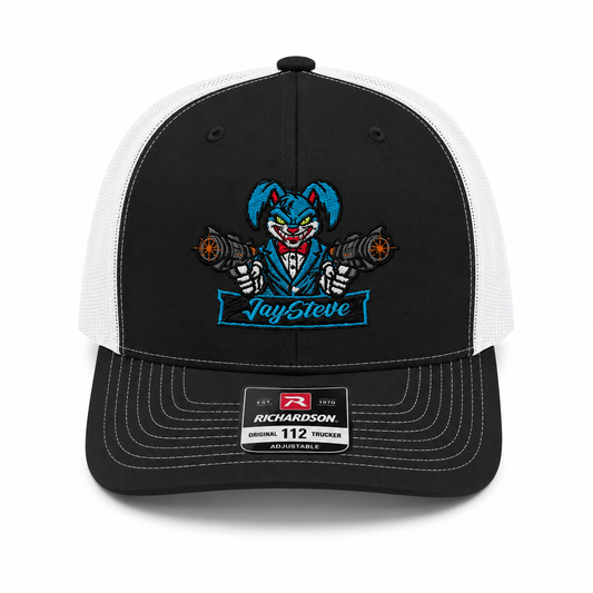JaySteve “Deadshot Bunny” Trucker Hat – Black/White Edition